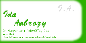 ida ambrozy business card